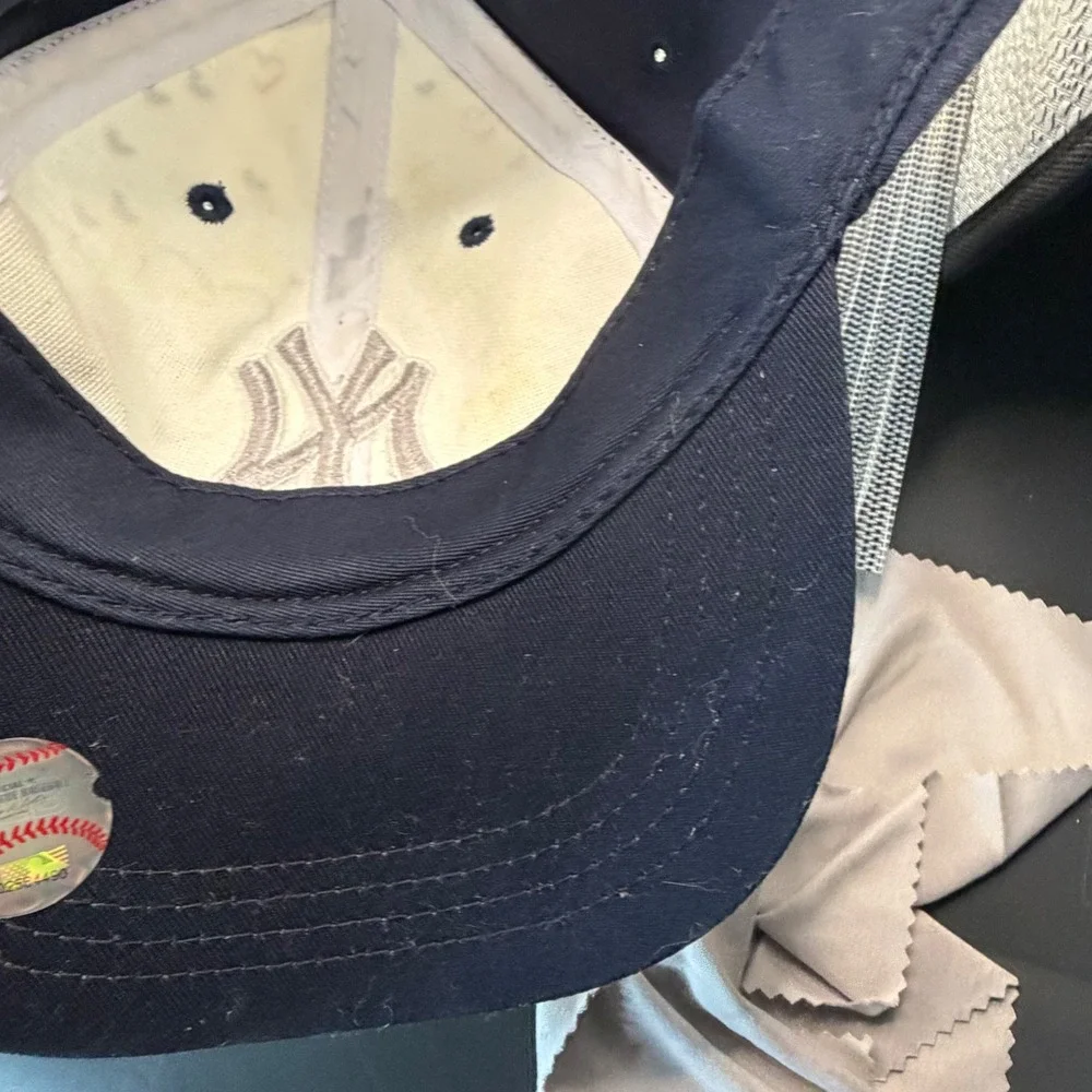 New York Yankees MLB Kids Hat Navy White Heart Print Adjustable Cotton Cap